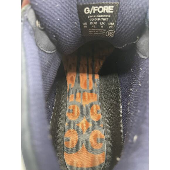 GFore Men 10 Debossed Quarter G Twilight Blue Leather Street Chukka Sneakers - Picture 11 of 13